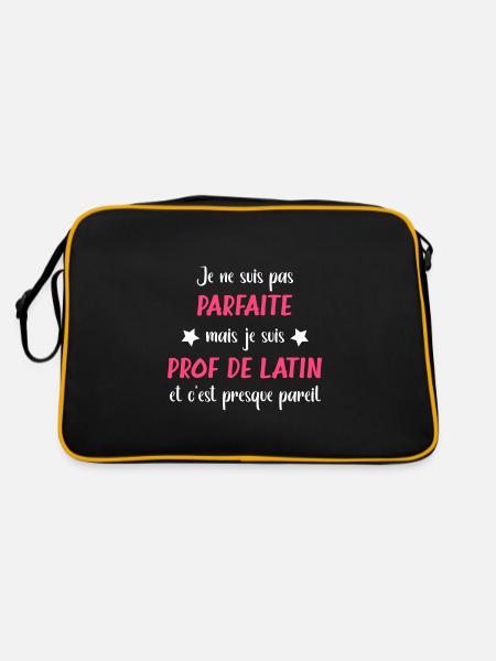 Je ne suis pas parfaite mais prof de latin - Sac Retro - noir/or - Dos