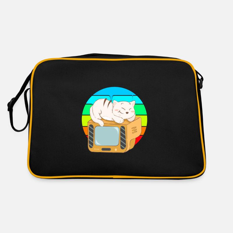 Cat Tv Sunset Retro Bag
