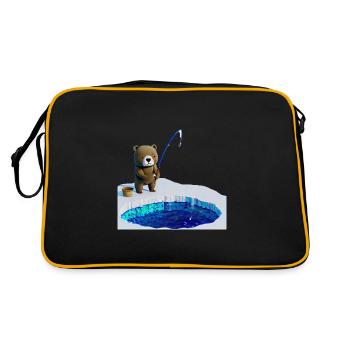 Pêche sur glace à l’ours pêcheur - Sac Retro - noir/or - Dos