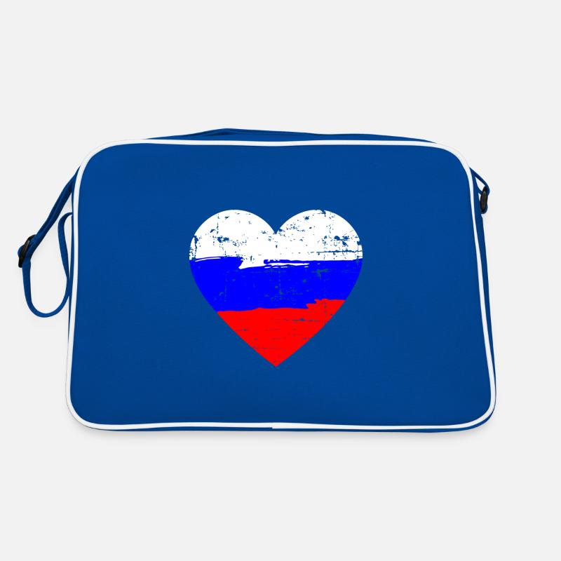 Russland Herz Flagge Retro Tasche