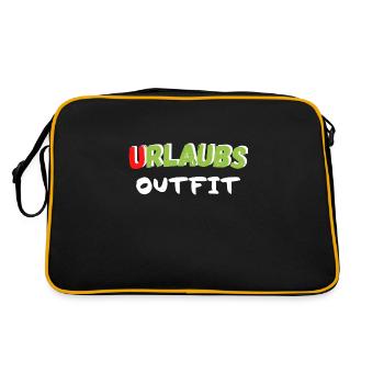 Urlaubs Outfit - Retro Tasche - Schwarz/Gold - Hinten