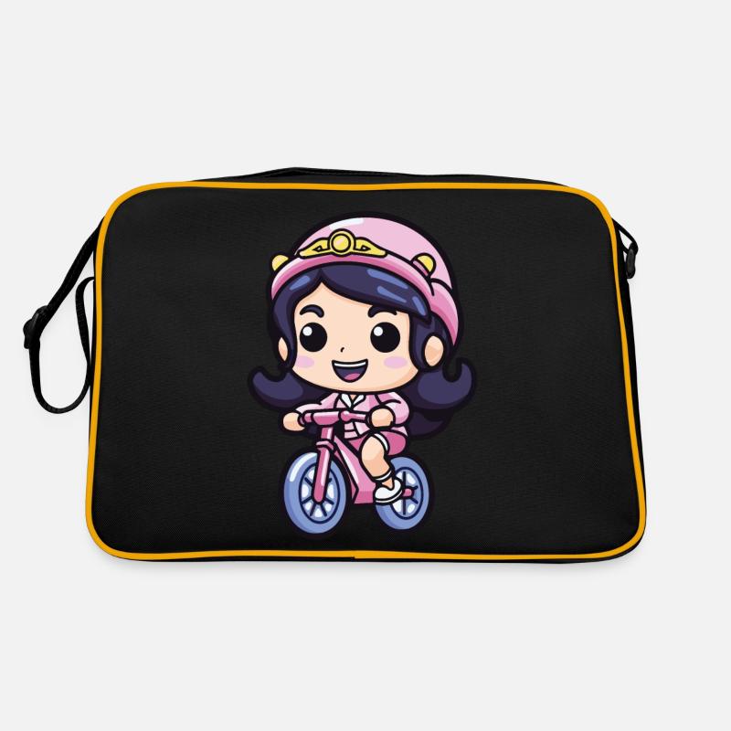 Fille De Bicyclette Mignonne Sac Retro