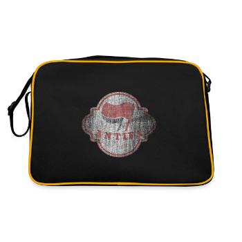 BADGE DER ANTIFA gegen nazis - Retro Tasche - Schwarz/Gold - Hinten