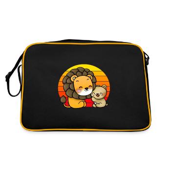 Leo cuddles bear - Retro Bag - black/gold - Back
