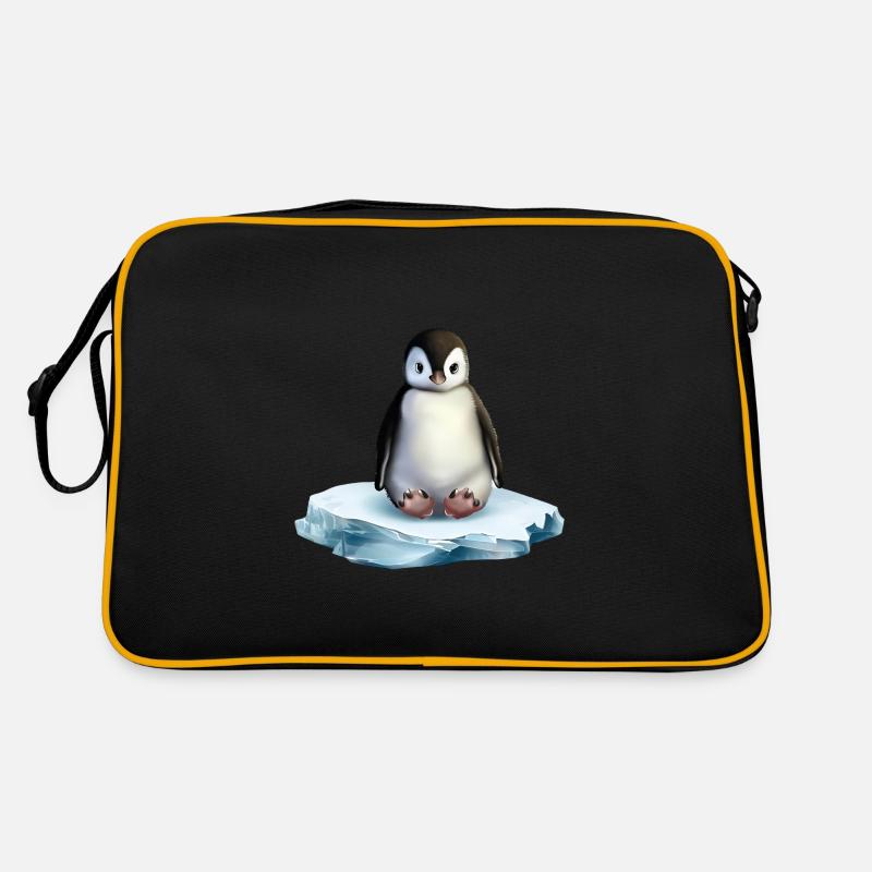 Pinguin auf einer Eisscholle Retro Tasche