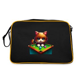 Chat à la table de billard - Sac Retro - noir/or - Dos