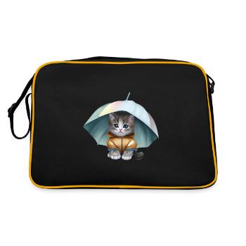 Chaton en imperméable - Sac Retro - noir/or - Dos