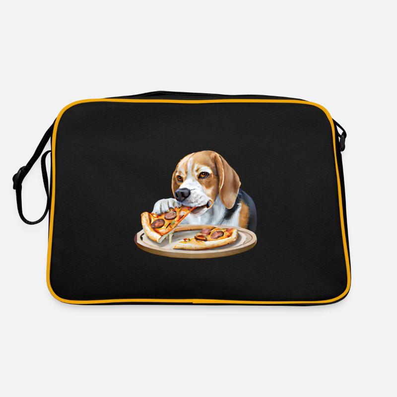 Pizza-liefhebbende Beagle Retro-tas