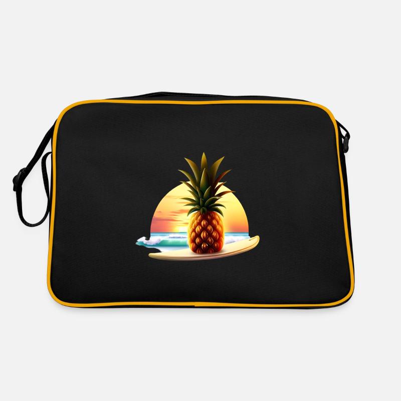 Surfeur d’ananas au coucher du soleil Sac Retro