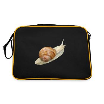 Snail, vineyard snail - Retro Bag - black/gold - Back