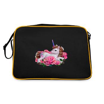 Licorne dans les roses - Sac Retro - noir/or - Dos