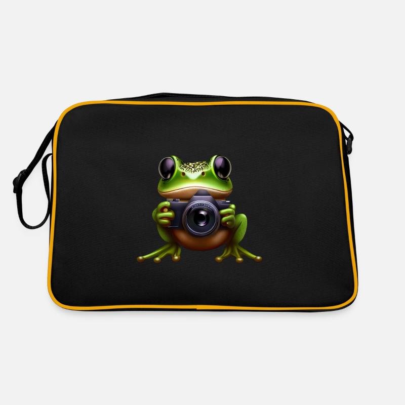 Frosch Fotograf im Einsatz Retro Tasche