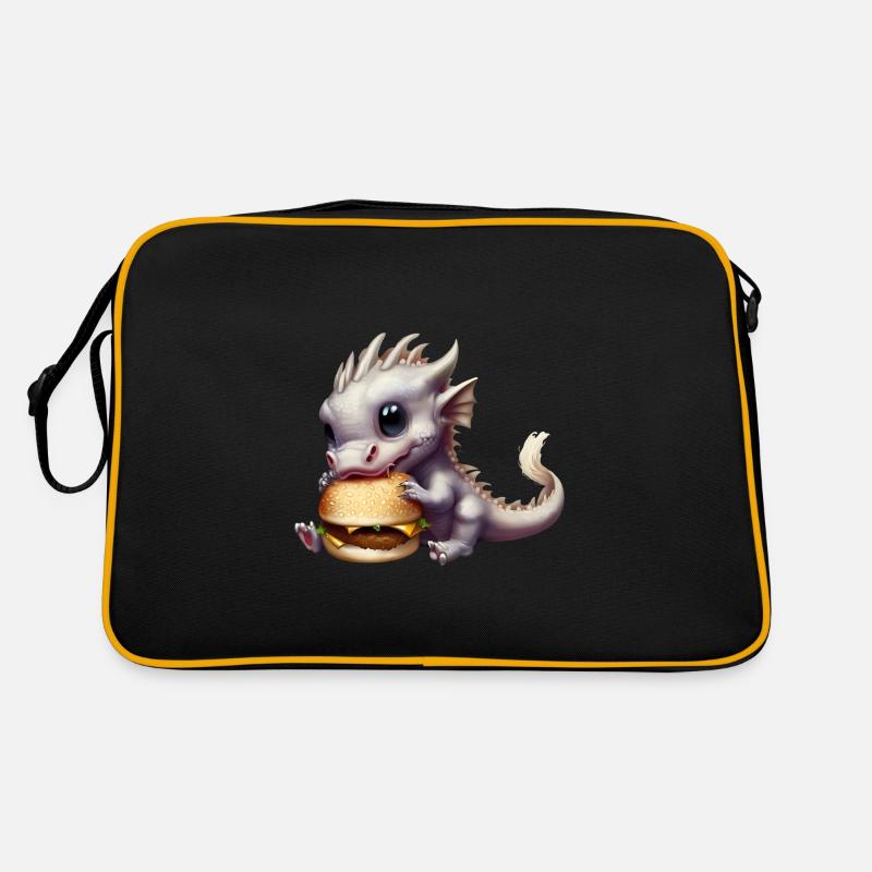 Cheeseburger Drache Retro Tasche