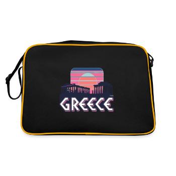 Greece Griechenland - Retro Tasche - Schwarz/Gold - Hinten