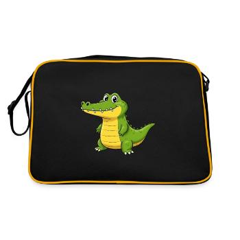 Dessin animé animalier crocodile - Sac Retro - noir/or - Dos