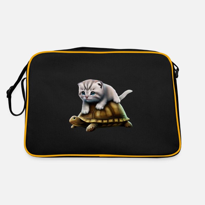 Chat sur tortue Sac Retro