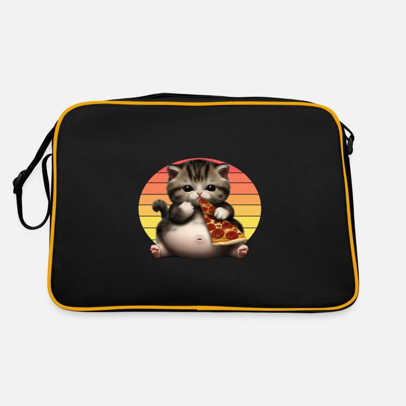 Pizza lover cat Retro Bag