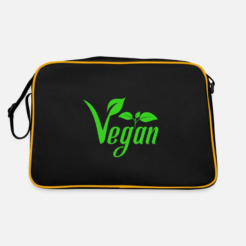 Végétalien avec les feuilles pour le végétal végétalien Sac Retro