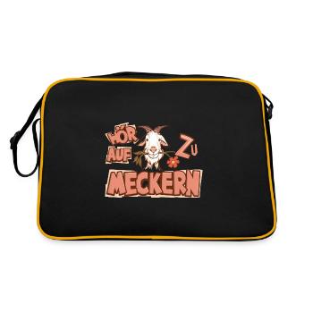Hör auf zu meckern für eine Frau oder Mädchen - Retro Tasche - Schwarz/Gold - Hinten