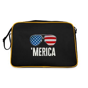 Merica USA Patriot Lunettes de soleil Drôle Cadeau - Sac Retro - noir/or - Dos
