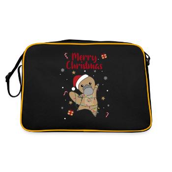Platypus Christmas Platypuses cute animals - Retro Bag - black/gold - Back