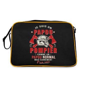 papou pompier cadeau humour sapeurs pompiers - Sac Retro - noir/or - Dos
