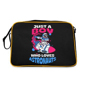 Only a boy who loves astronauts - Retro Bag - black/gold - Back