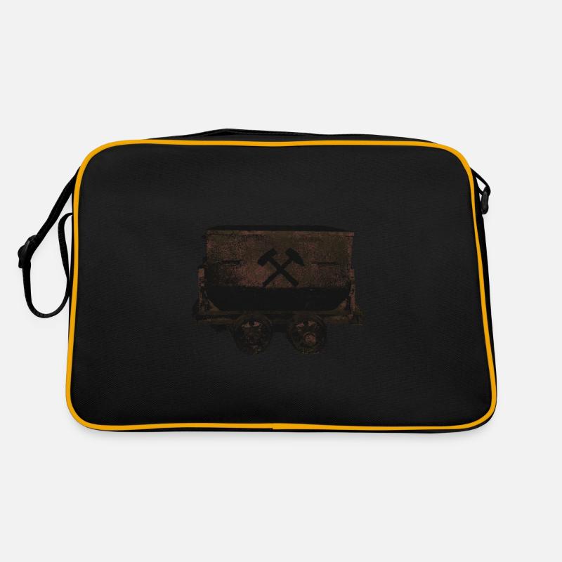 Lore Bergbau Bergmann - Retro Tasche - Schwarz/Gold