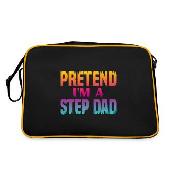 Pretend i'm a Step Dad - Retro Bag - black/gold - Back