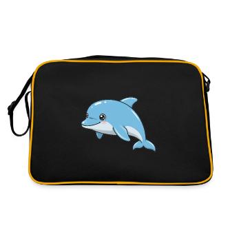 Dessin animé animalier dauphin - Sac Retro - noir/or - Dos