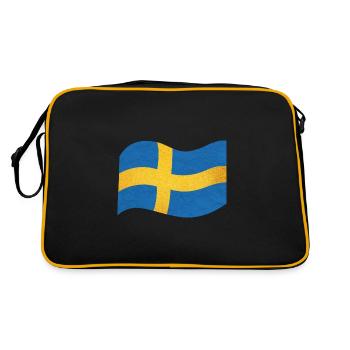 Le drapeau de la Suède Sverige - Sac Retro - noir/or - Dos