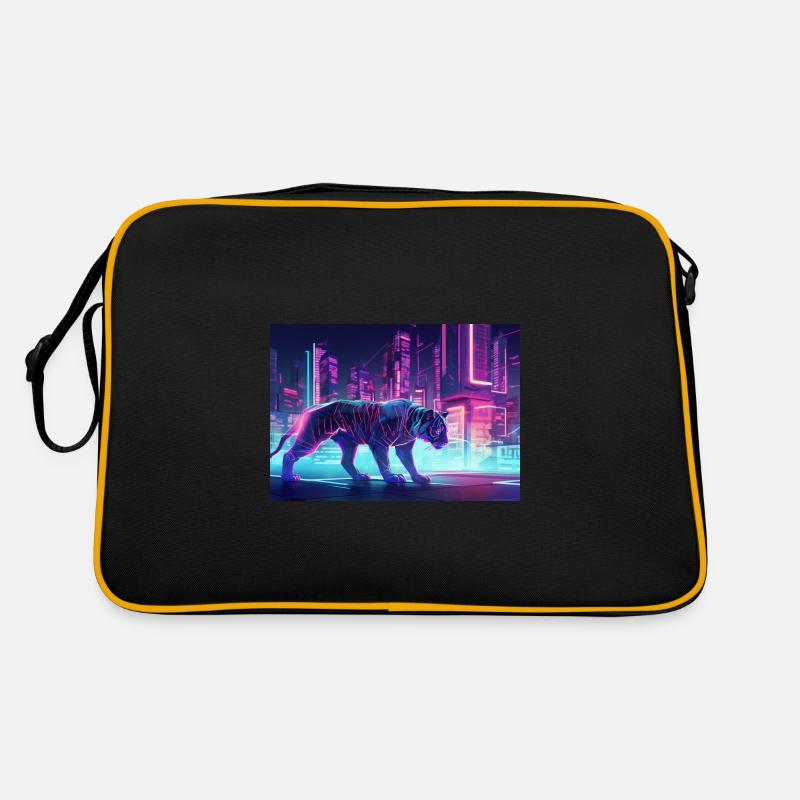 Futuristic Tiger - Retro Bag - black/gold