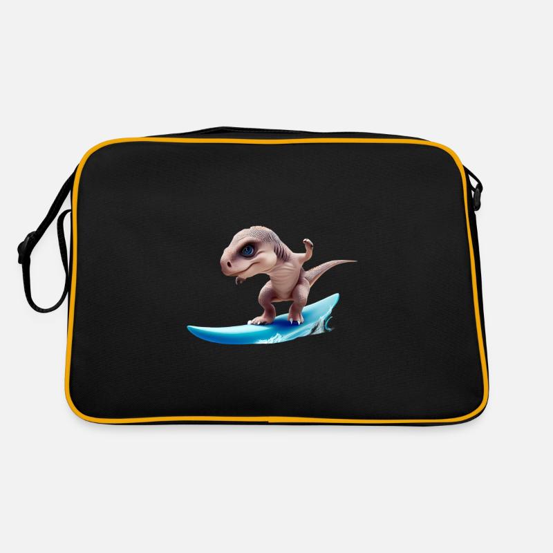 Der Surfer Dino Retro Tasche
