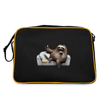 Snack time with the cozy sloth - Retro Bag - black/gold - Back