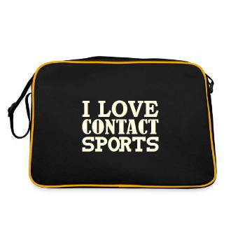 I love contact sports - Retro Bag - black/gold - Back