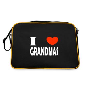 Ich liebe Großmütter - Retro Tasche - Schwarz/Gold - Hinten