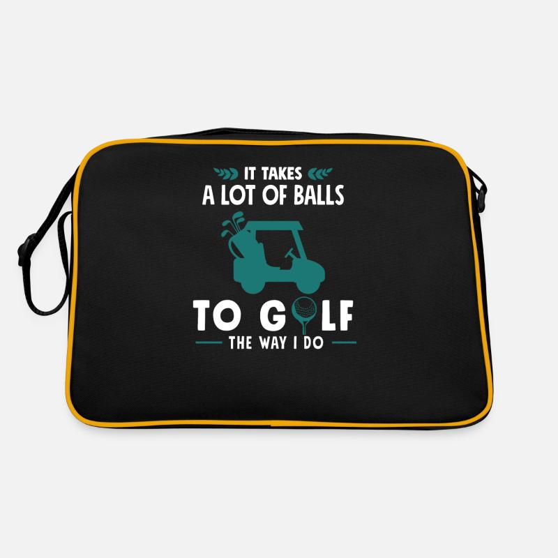 Golf Golfer Golfen - Retro Tasche - Schwarz/Gold
