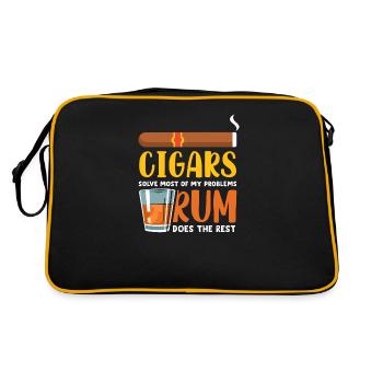Cigars Rum Scotch Bourbon - Retro Bag - black/gold - Back