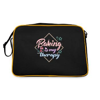 Baking is my therapy - Retro Bag - black/gold - Back