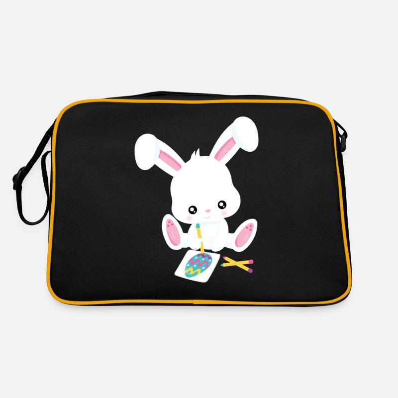 Osterhase - Retro Tasche - Schwarz/Gold