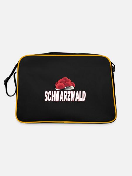 Bollenhut Schwarzwald für Kinder, Frauen und - Retro Tasche - Schwarz/Gold - Hinten