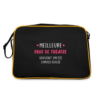 Meilleure prof de théâtre imitée jamais égalée - Sac Retro - noir/or - Dos