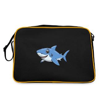 Dessin animé animalier requin - Sac Retro - noir/or - Dos