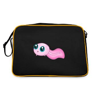 Cute Pink Tadpole - Retro Bag - black/gold - Back
