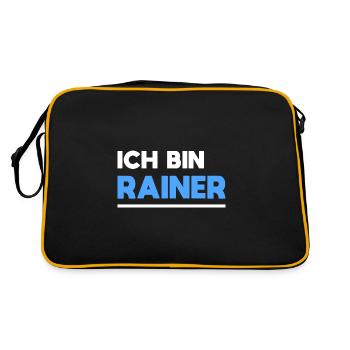 Rainer Name Spruch für stolze Rainer - Retro Tasche - Schwarz/Gold - Hinten