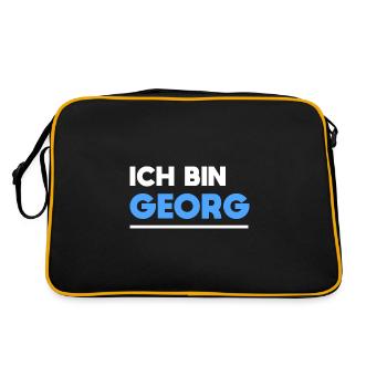 Georg Name Spruch für stolze Georgs - Retro Tasche - Schwarz/Gold - Hinten