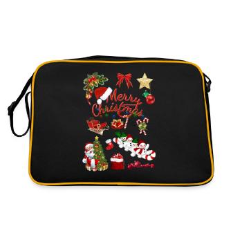 Merry Christmas, Navidad, Christmas, Weihnachten. - Retro Bag - black/gold - Back