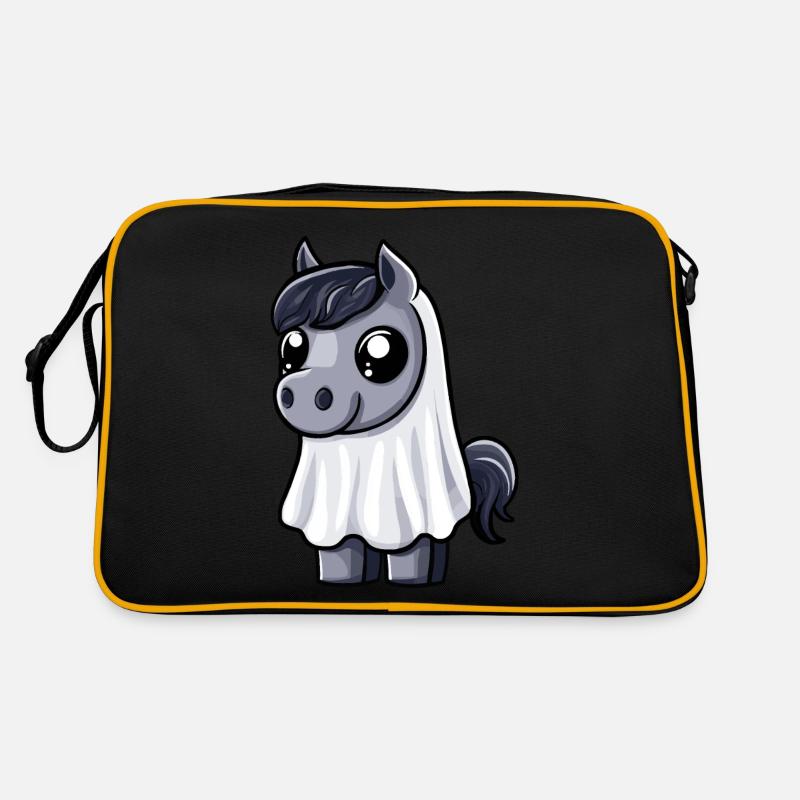Pferd Halloween Comic Geist Retro Tasche