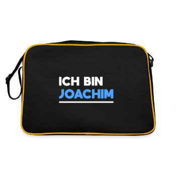 Joachim Name Spruch für stolze Joachims - Retro Tasche - Schwarz/Gold - Hinten