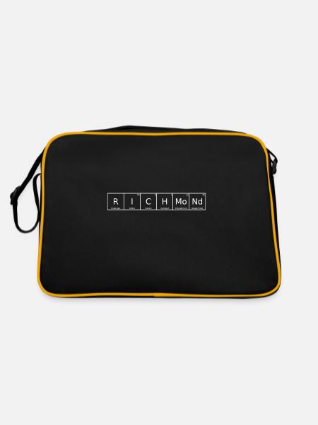 Richmond Name Vorname Chemie Periodensystem - Retro Tasche - Schwarz/Gold - Hinten